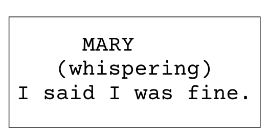 MARY (whispering) I said I was fine.